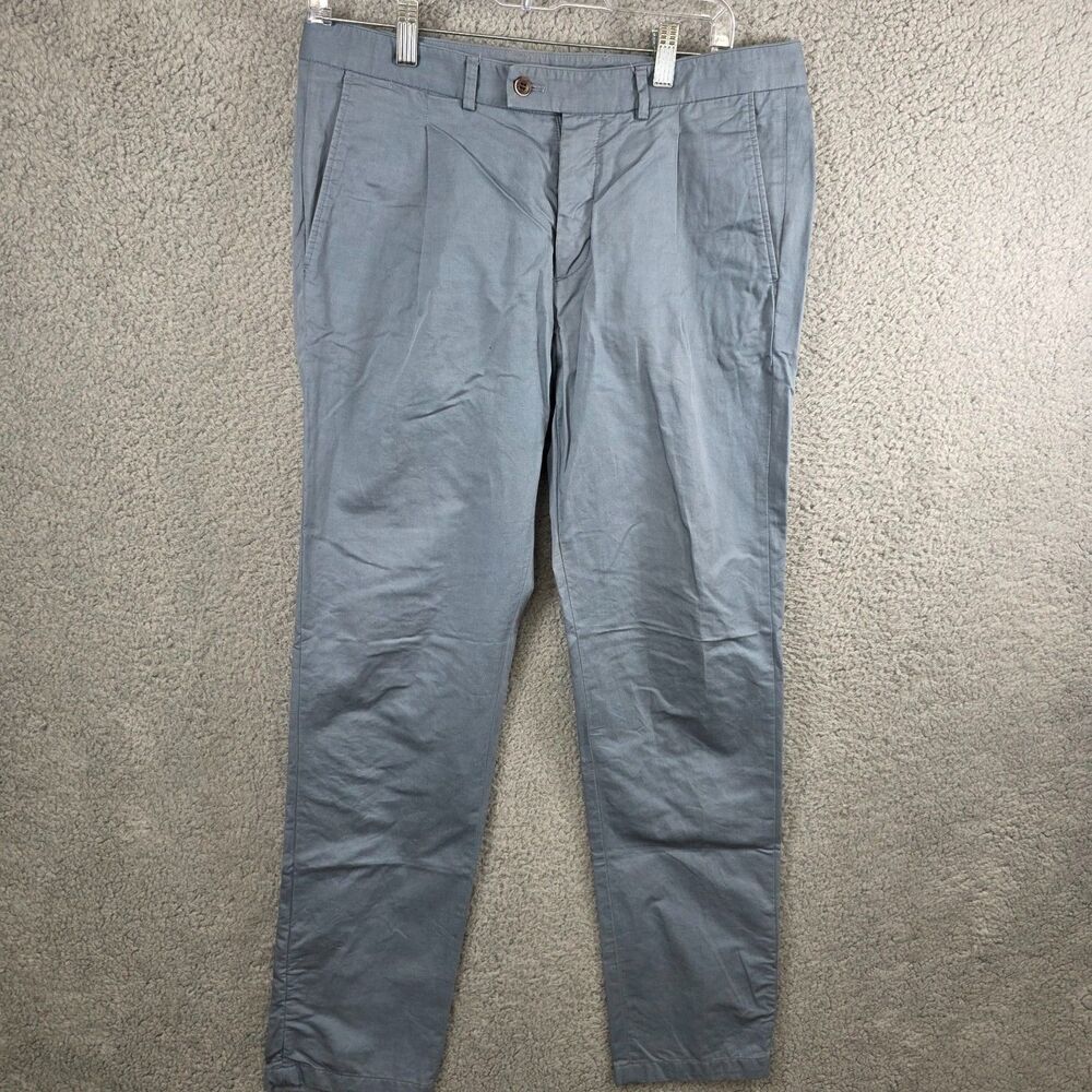 Suitsupply Pants Mens 34 Braga Linen Blend Leomaster Italy Button Fly *SPOT*